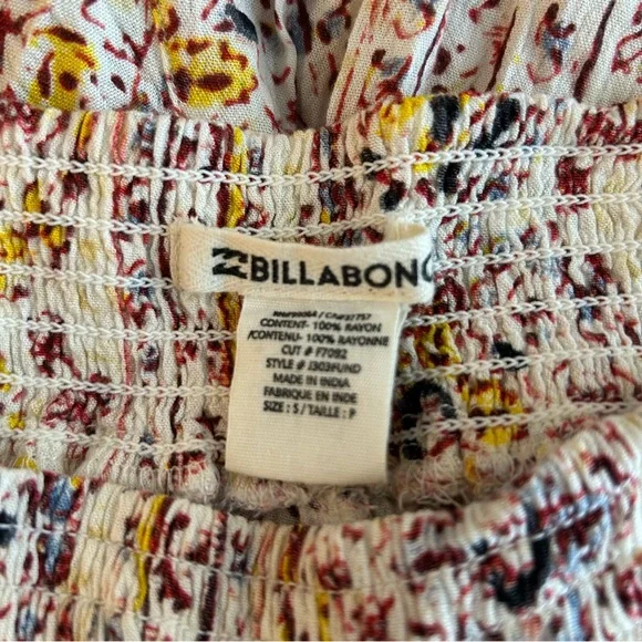 Billabong Womens Cream Floral Pull-On Flare Leg Stretch Pants Size S - Picture 8 of 9